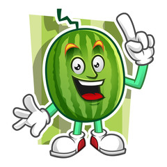 Smart Watermelon mascot, Watermelon character, Watermelon cartoon