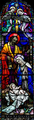 The Nativity in stained glass