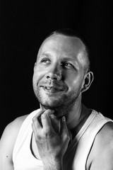 Attractive guy close-up portrait