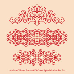 Ancient Chinese Pattern_073 Curve Spiral Outline Border
