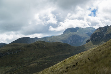 Andenlandschaft, Vulkanlandschaft, Panorama; Pichincha, Quito