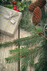 Christmas presents under a Christmas tree - new year decoration