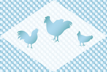 2017年酉年　年賀状テンプレート（賀詞なし）