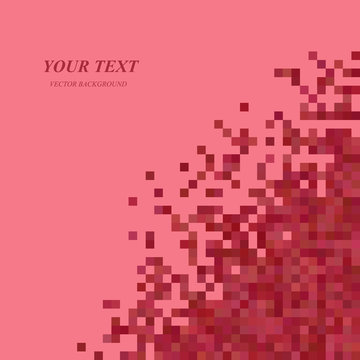 Red pixel square pattern background design