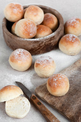Fresh round homemade buns