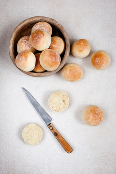 Fresh round homemade buns