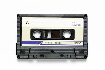 Vintage audio cassette isolated on white