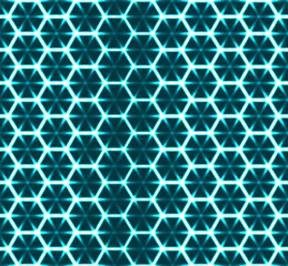 Honeycomb seamless pattern. Vector geometric background, luminous style