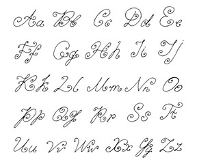 Obraz premium Doodle font isolated on white