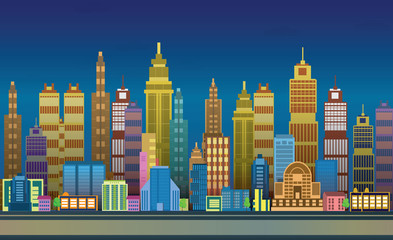 Night City Game Backgrounds with  ,2d game application. Vector Illustration for your application , project.