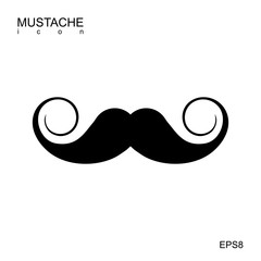 Black vector mustache icon isolated.