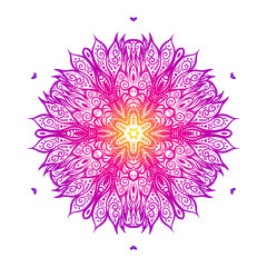Vector Beautiful Deco Colored Mandala, Patterned Design Element