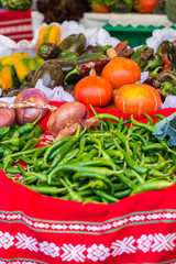 colorful vegetable assortment at market 