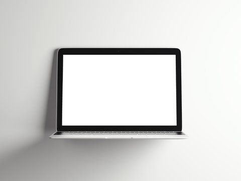 Opened modern laptop. 3d rendering