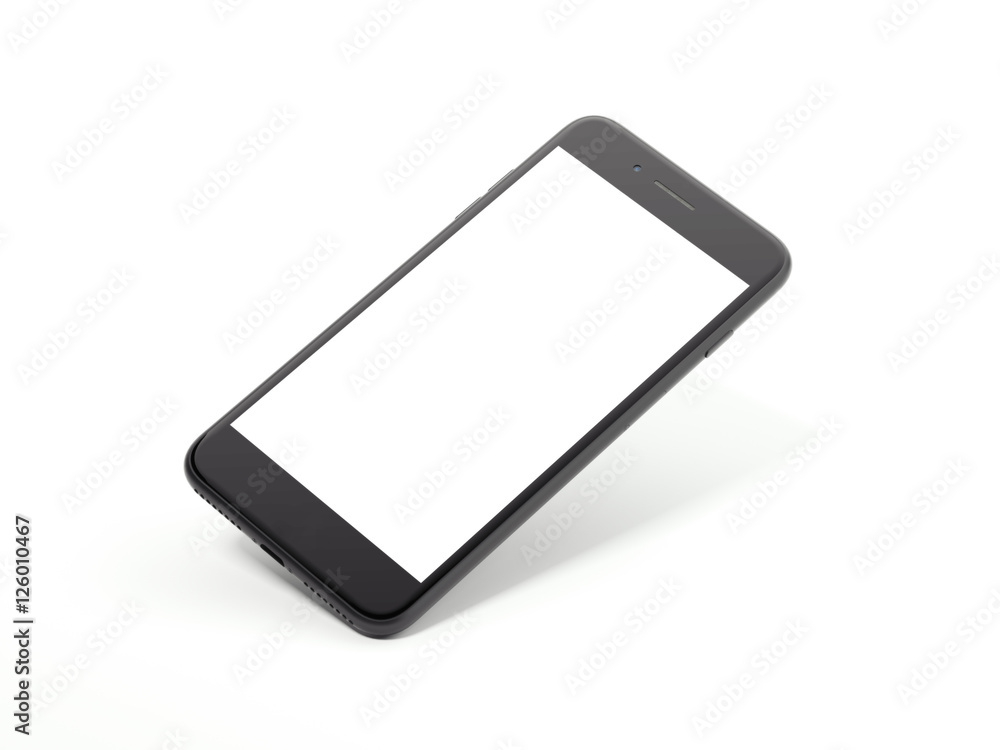 Poster gray modern smartphone with blank screen. 3d rendering