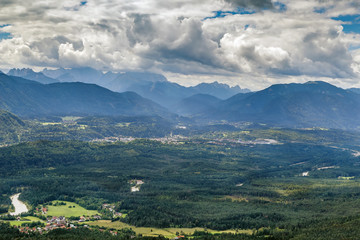 Fototapeta na wymiar View of valley near Villach, Austria