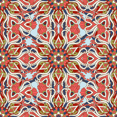 Seamless pattern based on traditional Asian elements Paisley. 