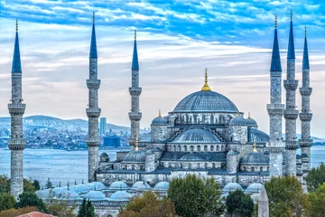 Deurstickers De Blauwe Moskee, (Sultanahmet Camii), Istanbul, Turkije. © Luciano Mortula-LGM