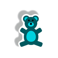 Fototapeta premium stylish icon in paper sticker style toy bear