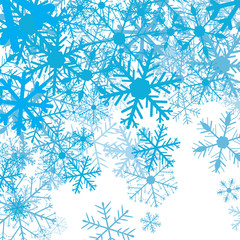 Winter background with snow flakes, vector