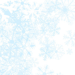 Winter background with snow flakes, vector