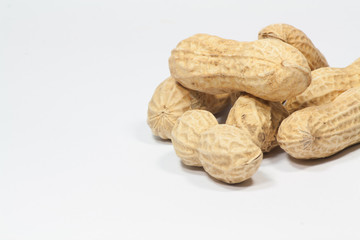 Dried and shelled peanuts
Dried and shelled peanuts. on the white background.