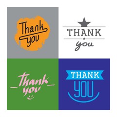 Thank you text lettering vector illustration