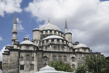 Fototapeta na wymiar New Mosque in Eminonu district of Istanbul in Turkey.