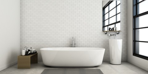 Fototapeta na wymiar Bathroom design modern & Loft - 3D render