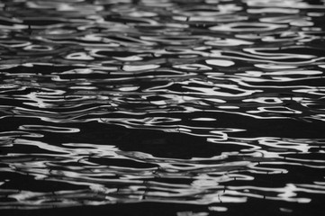 black and white pool water surface ripples