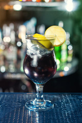popular cocktail based on vodka, gin, tequila and rum - long Island.Classic alcohol cocktails,...