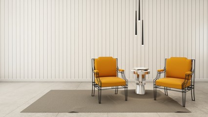 Simple of livingroom set modern - 3D render