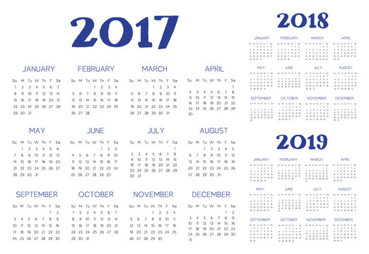 English calendar vector
