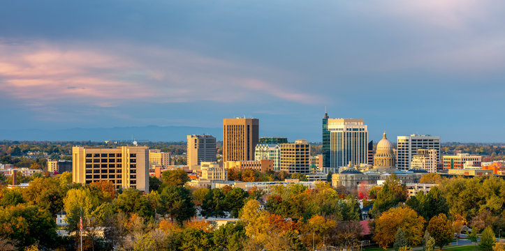 Beautiful little town of Boise Skyline in fall