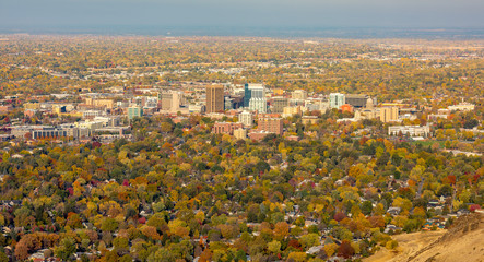 Fall view of Boise Idaho from above