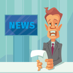 Anchorman with the release of breaking news