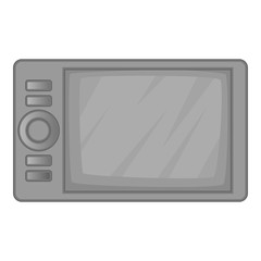 Microwave oven icon. Gray monochrome illustration of microwave oven vector icon for web design
