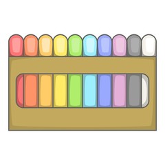 Fototapeta premium Colored pastel crayon set icon. Cartoon illustration of crayon set vector icon for web design