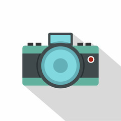 Photocamera icon. Flat illustration of photocamera vector icon for web