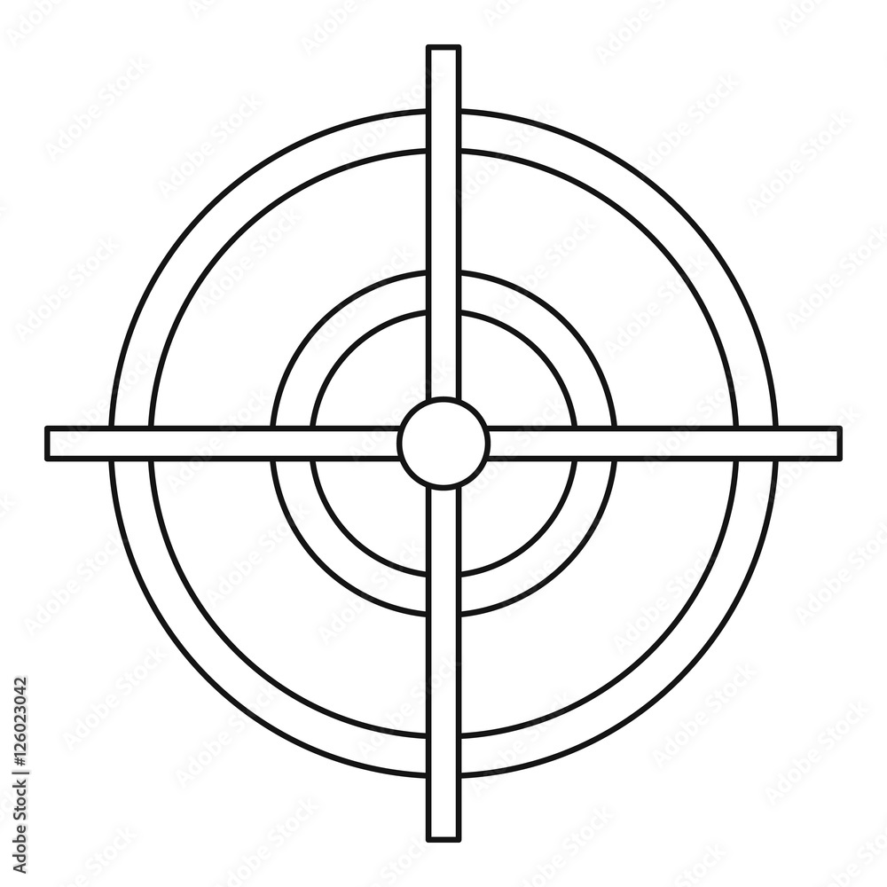 Poster target icon. outline illustration of target vector icon for web