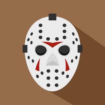 Hockey mask icon. Flat illustration of hockey mask vector icon for web design