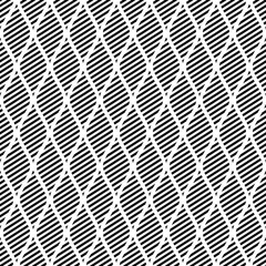 Seamless vector abstract pattern. Black and white symmetrical geometric repeating background with decorative rhombus. Series of Geometric Seamless Patterns.