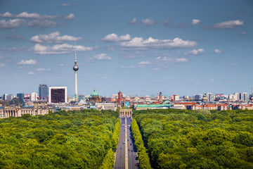 Berlin skyline with Tiergarten park in summer, Germany