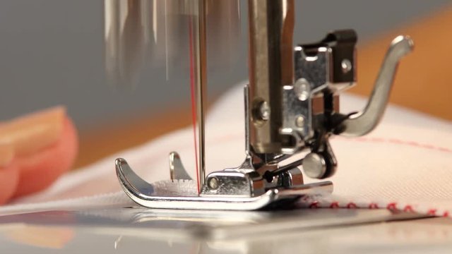 Overlozhit fabric edge. Close up