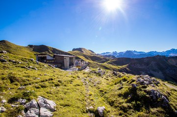 Bergstation Nebelhorn im Allgäu im Herbst