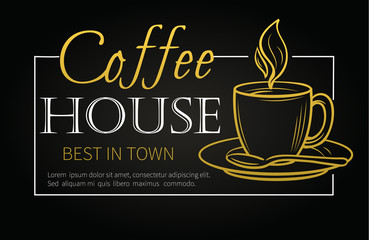 banner with coffee cup