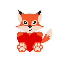 cartoon fox and heart