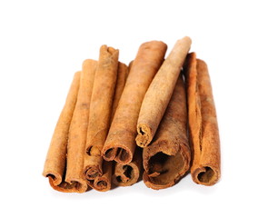 cinnamon stick spice isolated on white