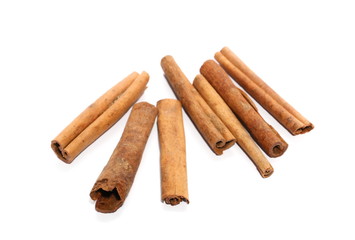 cinnamon stick spice isolated on white