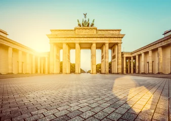 Schilderijen op glas Berlin Brandenburg Gate at sunrise, Berlin Mitte, Germany © JFL Photography